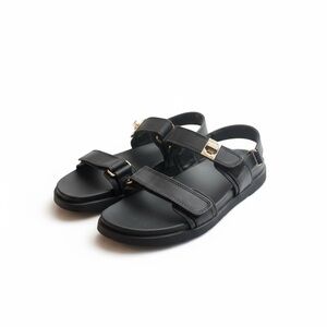 Women’s A New Day Black Sandals – Double Strap with Buckle – Size 8